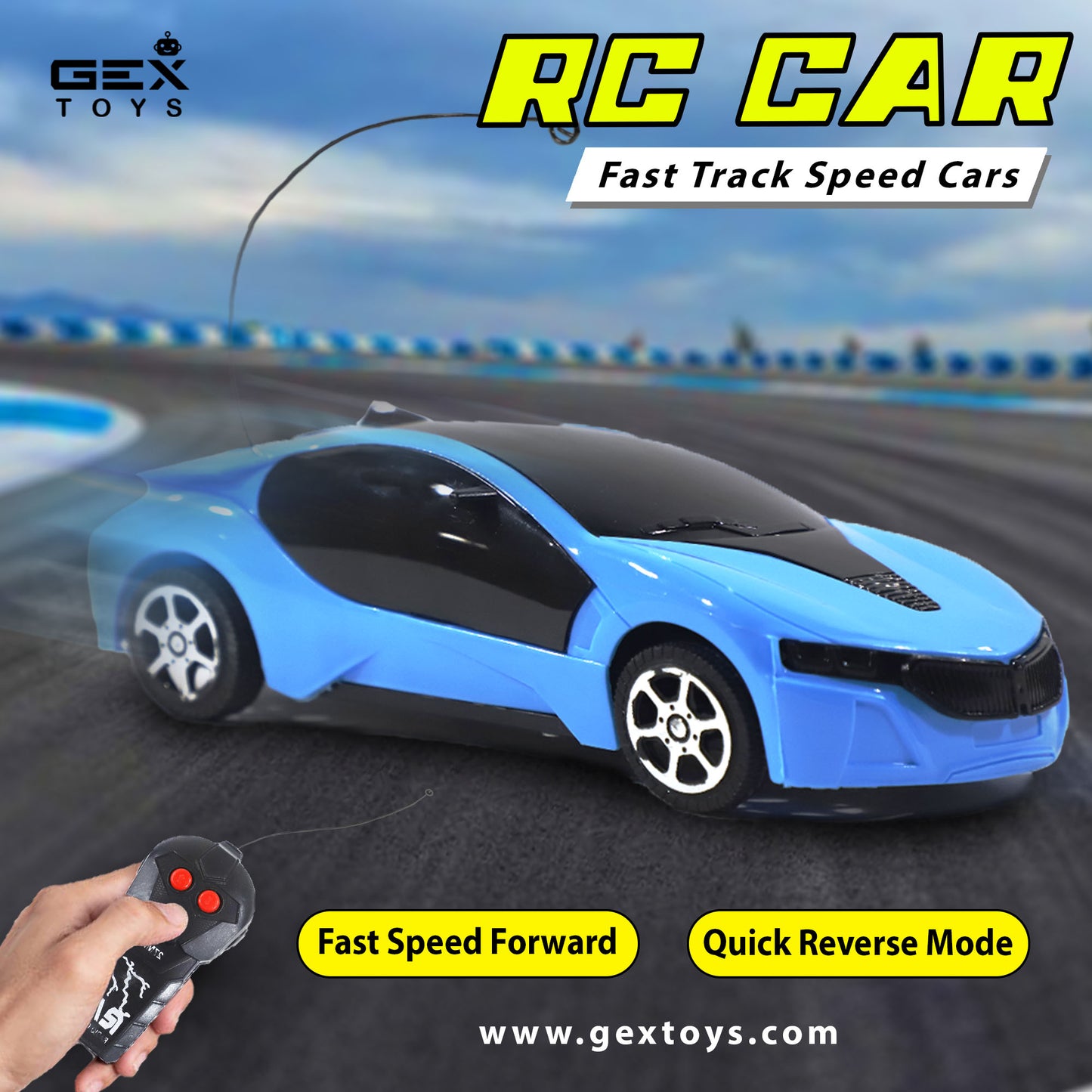 Remote Control High Speed Racing RC Car Toy for Kids | Blue