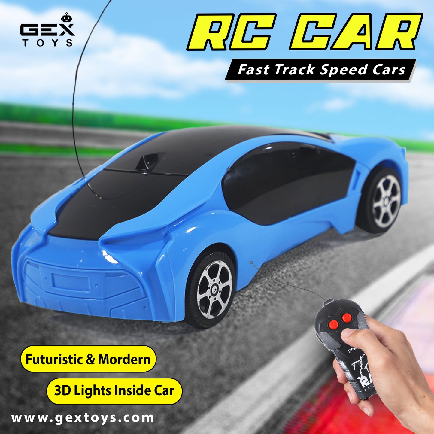 Remote Control High Speed Racing RC Car Toy for Kids | Blue