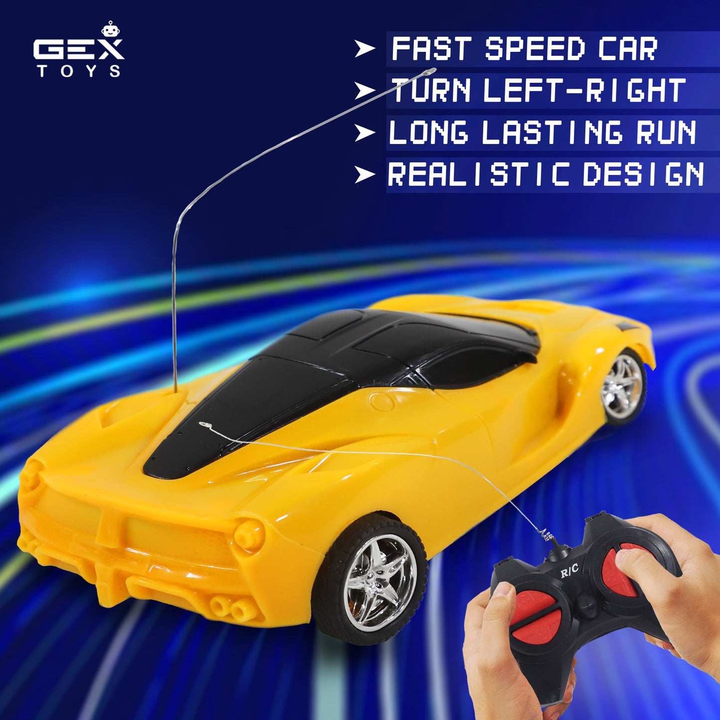 Remote Control RC Car High Speed Racing Toy for Kids | Yellow