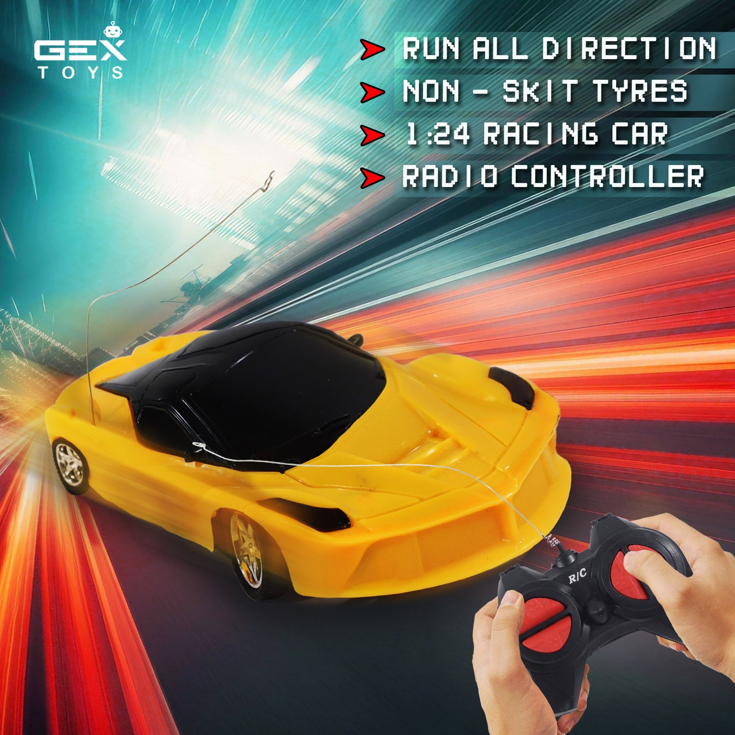 Remote Control RC Car High Speed Racing Toy for Kids | Yellow