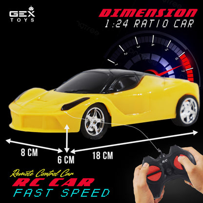 Remote Control RC Car High Speed Racing Toy for Kids | Yellow