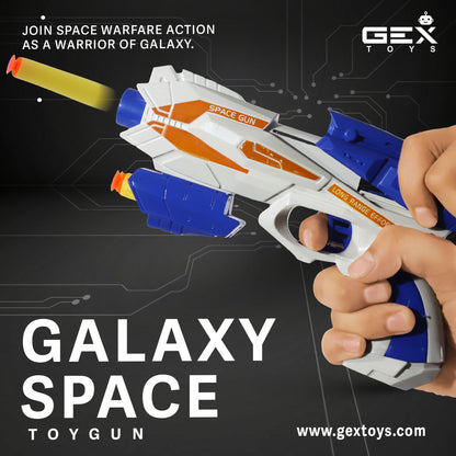 Space Gun Toy Weapon With 5 Soft Foam Stick Dart | White