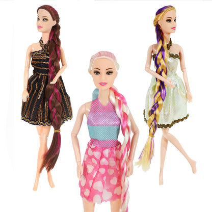 Barbie Doll With Cute Look | Movable Hand & Legs | Multiple Color (Green Dress) (Pack of 1)