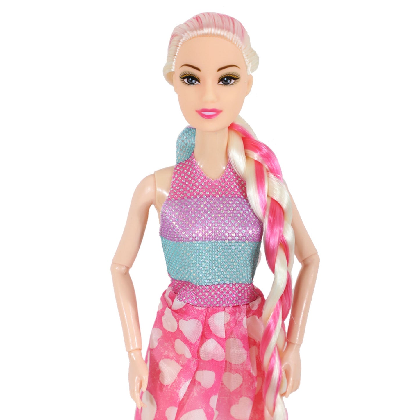 Barbie Doll With Cute Look | Movable Hand & Legs | Multiple Color (Green Dress) (Pack of 1)